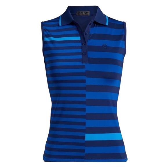 G/Fore MEDIUM Womens Bold Stripe Tech Sleeveless Polo Top Golf Shirt EUC - Picture 4 of 6